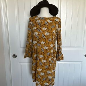 Floral mustard dress